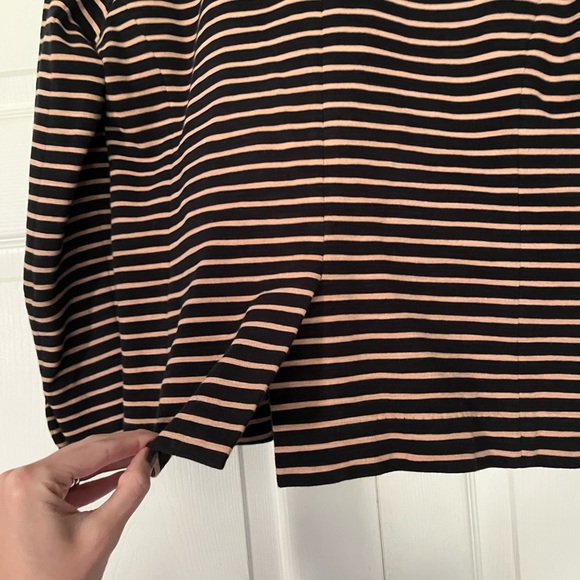 {J. Crew} Maritime Ponte Knit Striped Blazer in Black & Tan - Women's XS - Picture 9 of 10